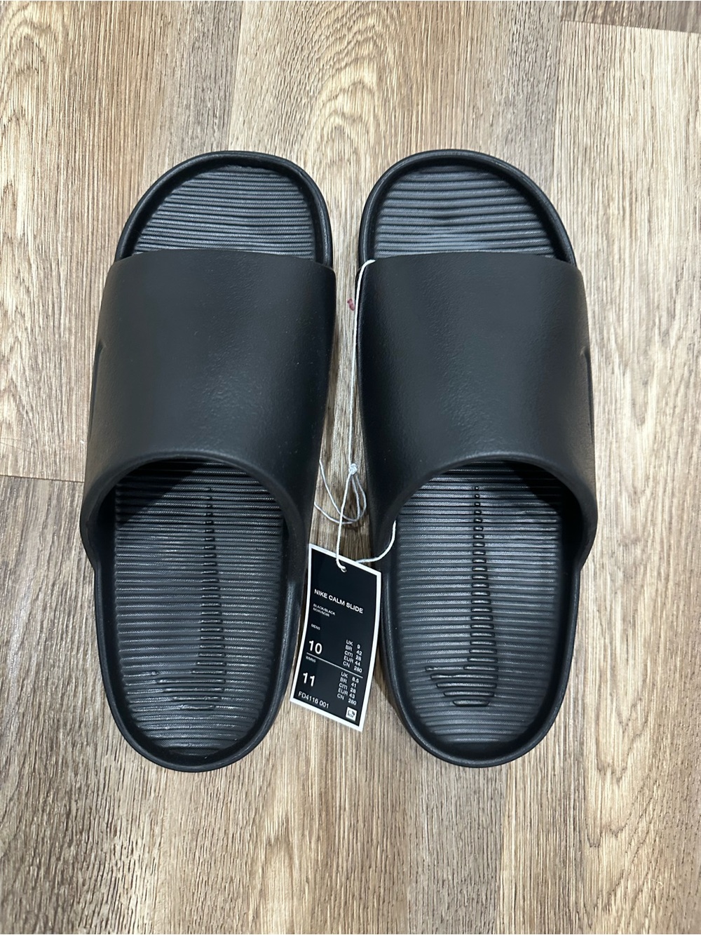 NWT Nike Black Men's Calm Slide Sandals - Cushioned Ripstop Footbed